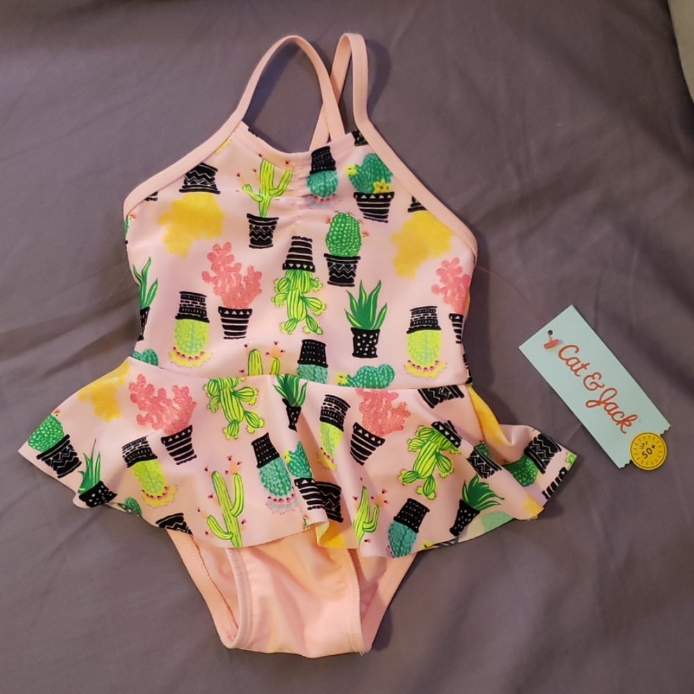 Cat & Jack 9m Swimsuit one piece Cactus succulents